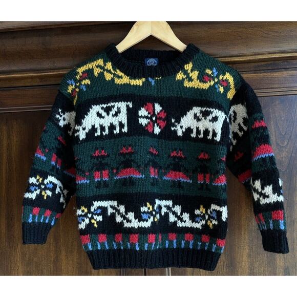 Gap Other - 90s GAP S Fair Isle Chunky Knit Sweater Shetland Wool Peruvian Print 32” Chest